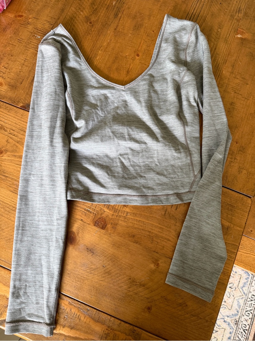 Lululemon Align Women’s Long Sleeve Scoop Crop Top - Gray